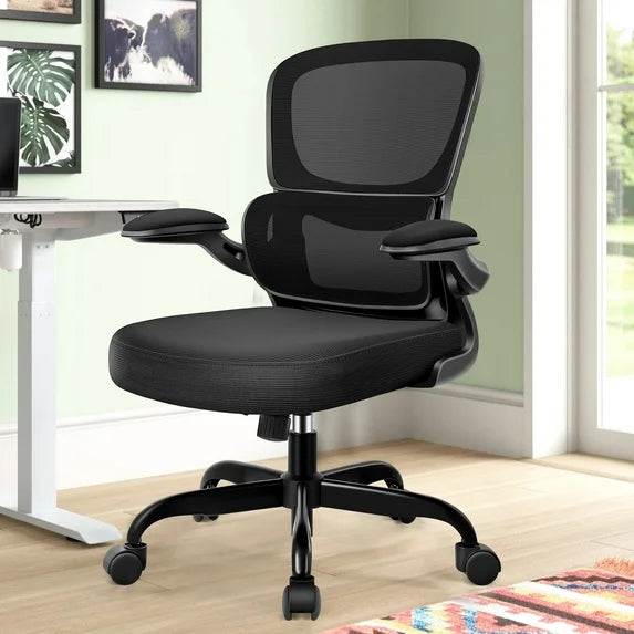 COOLHUT Office Chair, Ergonomic Desk Chair with Lumbar Support and Adjustable Armrests, Breathable Mesh Mid Back Computer Chair, Reclining Task Chair for Home Office