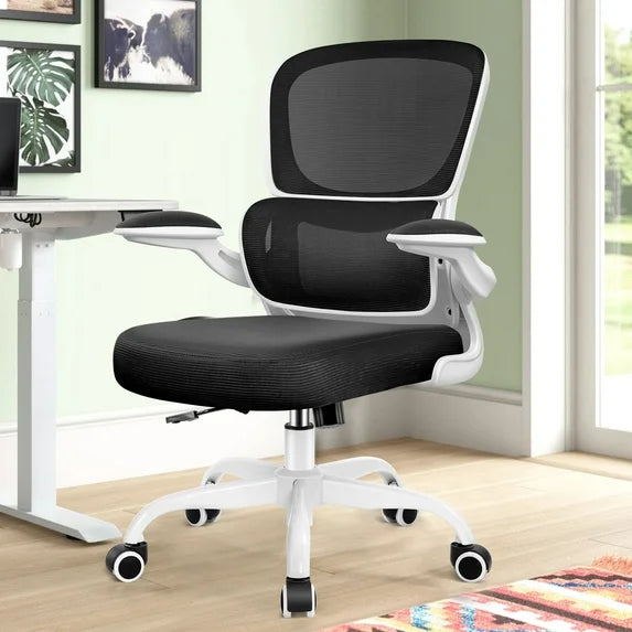 COOLHUT Office Chair, Ergonomic Desk Chair with Lumbar Support and Adjustable Armrests, Breathable Mesh Mid Back Computer Chair, Reclining Task Chair for Home Office