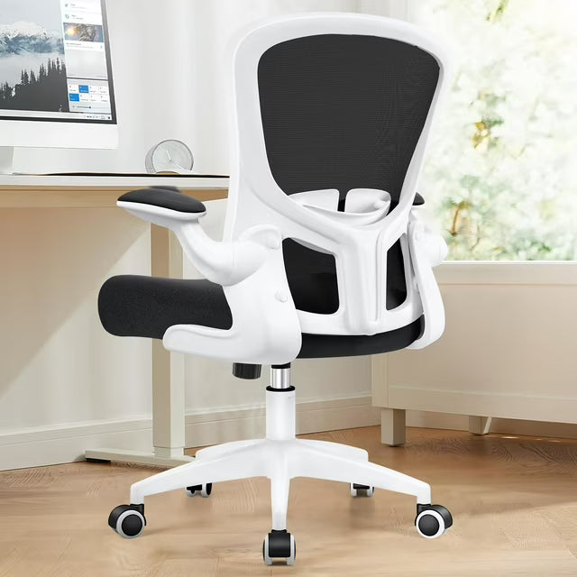 COOLHUT Office Chair with Lumbar Support and Flip-up Arms, Ergonomic Desk Chair