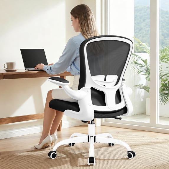 COOLHUT Office Chair, Ergonomic Desk Chair with Adjustable Lumbar Support, High Back Mesh Computer Chair with Flip-up Armrests-BIFMA Passed Task Chairs, Executive Chair for Home Office