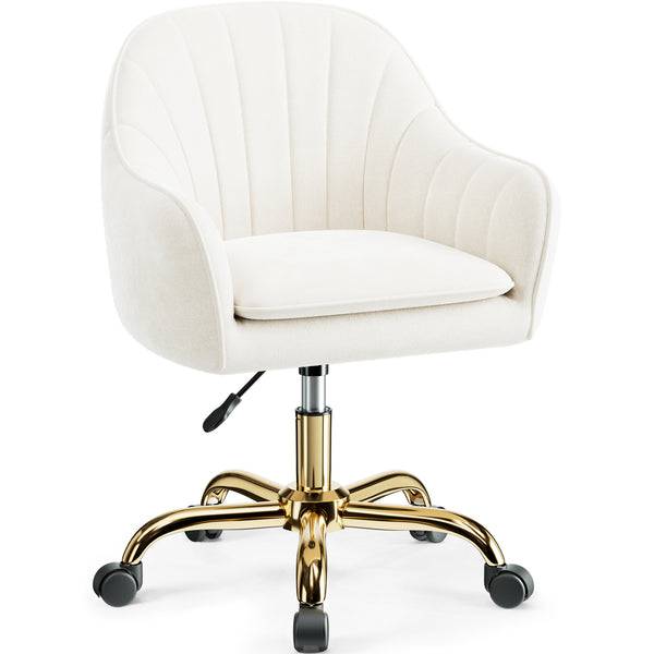 Modern Vanity Chair with Adjustable Height and Comfy Back Support