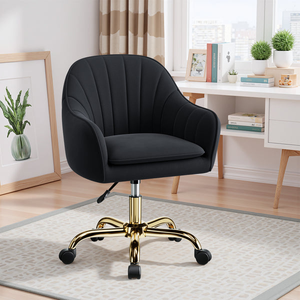 Modern Vanity Chair with Adjustable Height and Comfy Back Support
