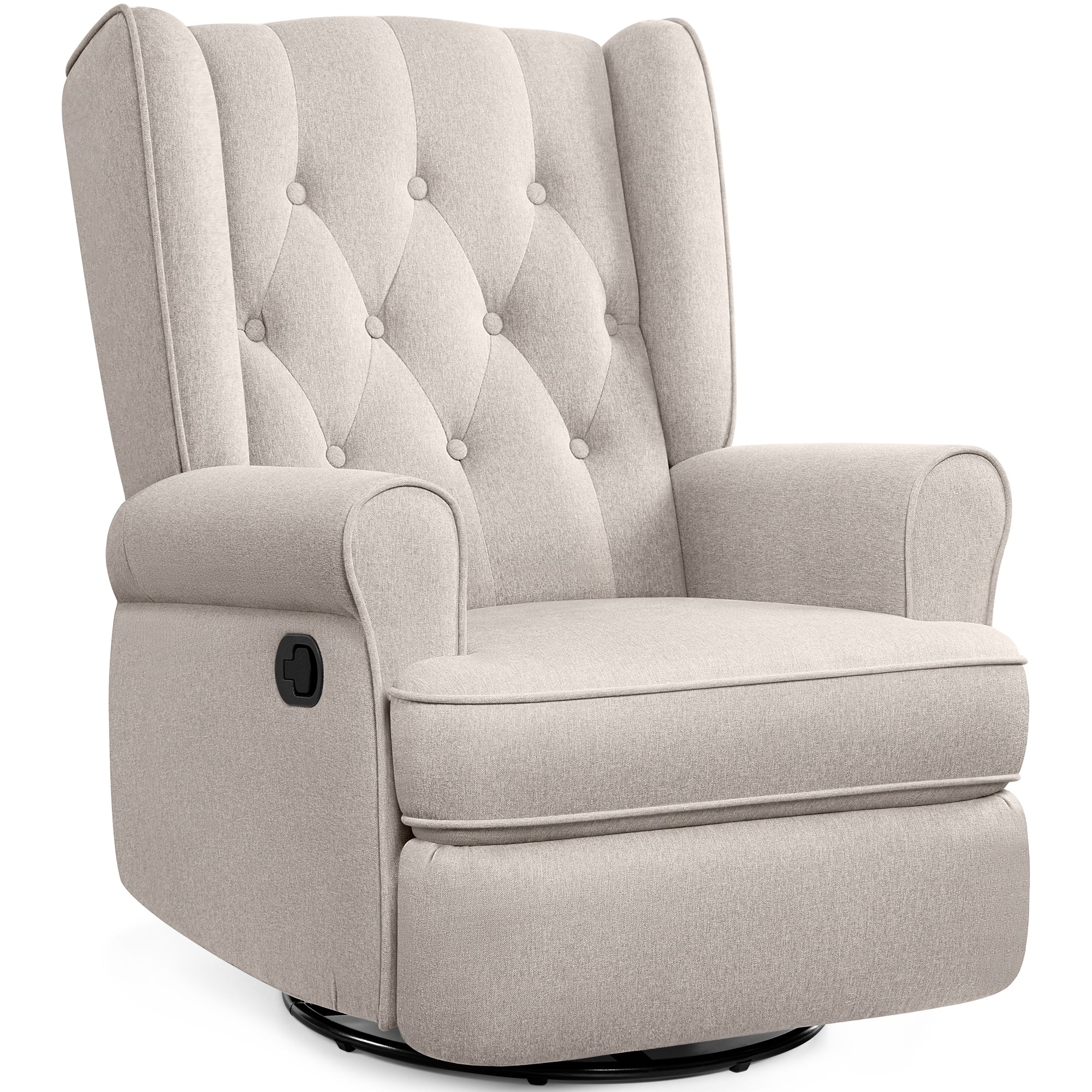 COOLHUT Swivel Rocker Recliner Chair for Adults, Glider Recliner Chairs with Comfy Linen Fabric,