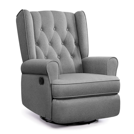 COOLHUT Swivel Rocker Recliner Chair for Adults, Glider Recliner Chairs with Comfy Linen Fabric,