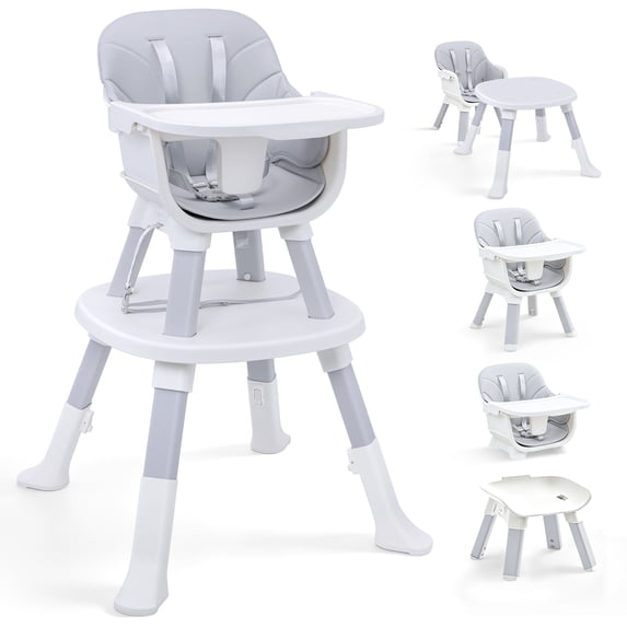 STACOO 8-in-1 Multifunctional Toddler High Chair, Detachable and Adjustable Height Booster Seat for Toddlers, Pyramid-shaped for more Stability